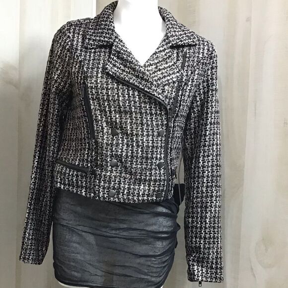 House Of Harlowe 1960 x Revolve Dean Tweed Moto Jacket Size Medium - Picture 2 of 8